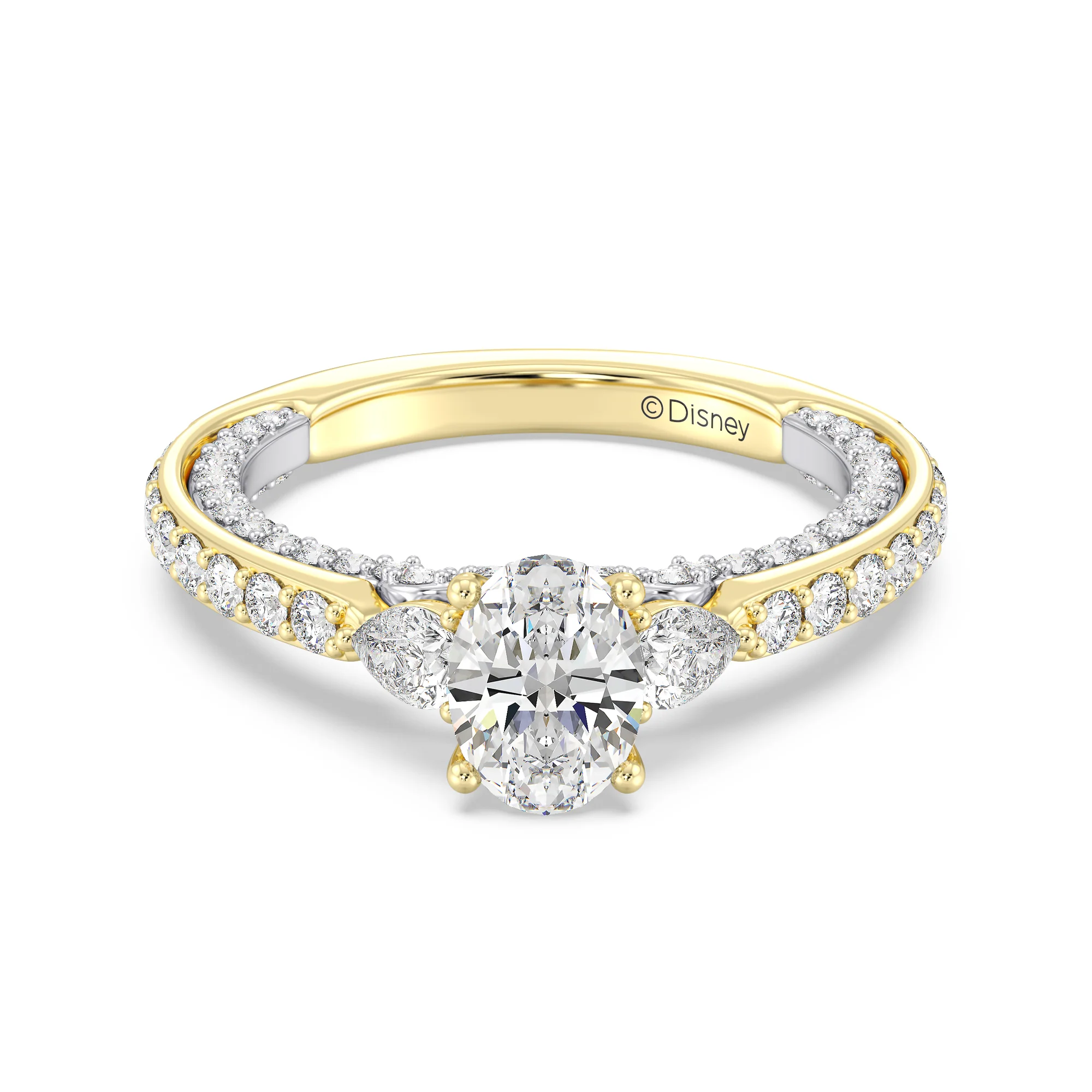 Enchanted Star Lab Grown Diamond 14K Gold Jasmine Three Stone Engagement Ring - Image 5