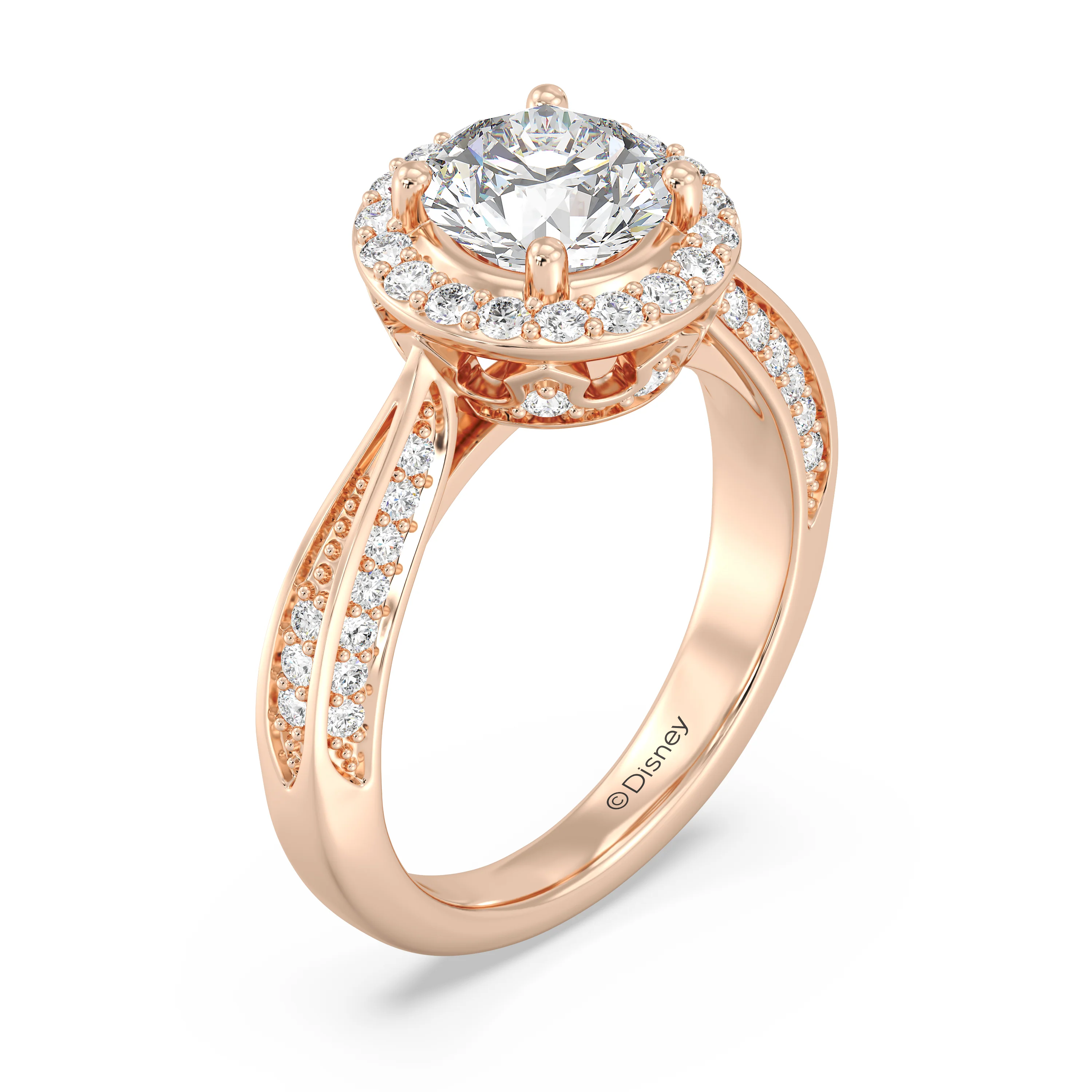 Enchanted Star Lab Grown Diamond 14K Gold Majestic Princess Tapered Shank Engagement Ring - Image 10