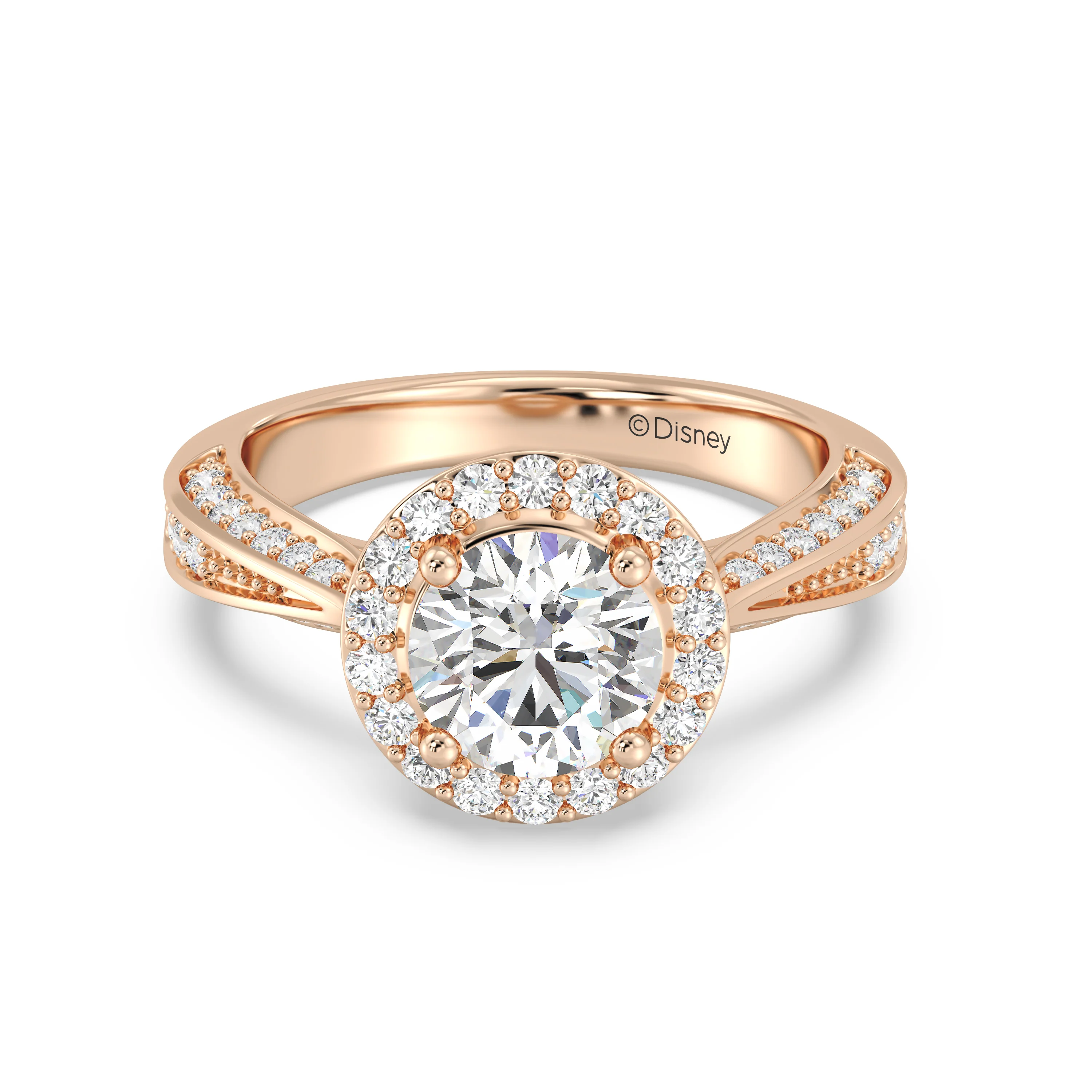 Enchanted Star Lab Grown Diamond 14K Gold Majestic Princess Tapered Shank Engagement Ring - Image 11