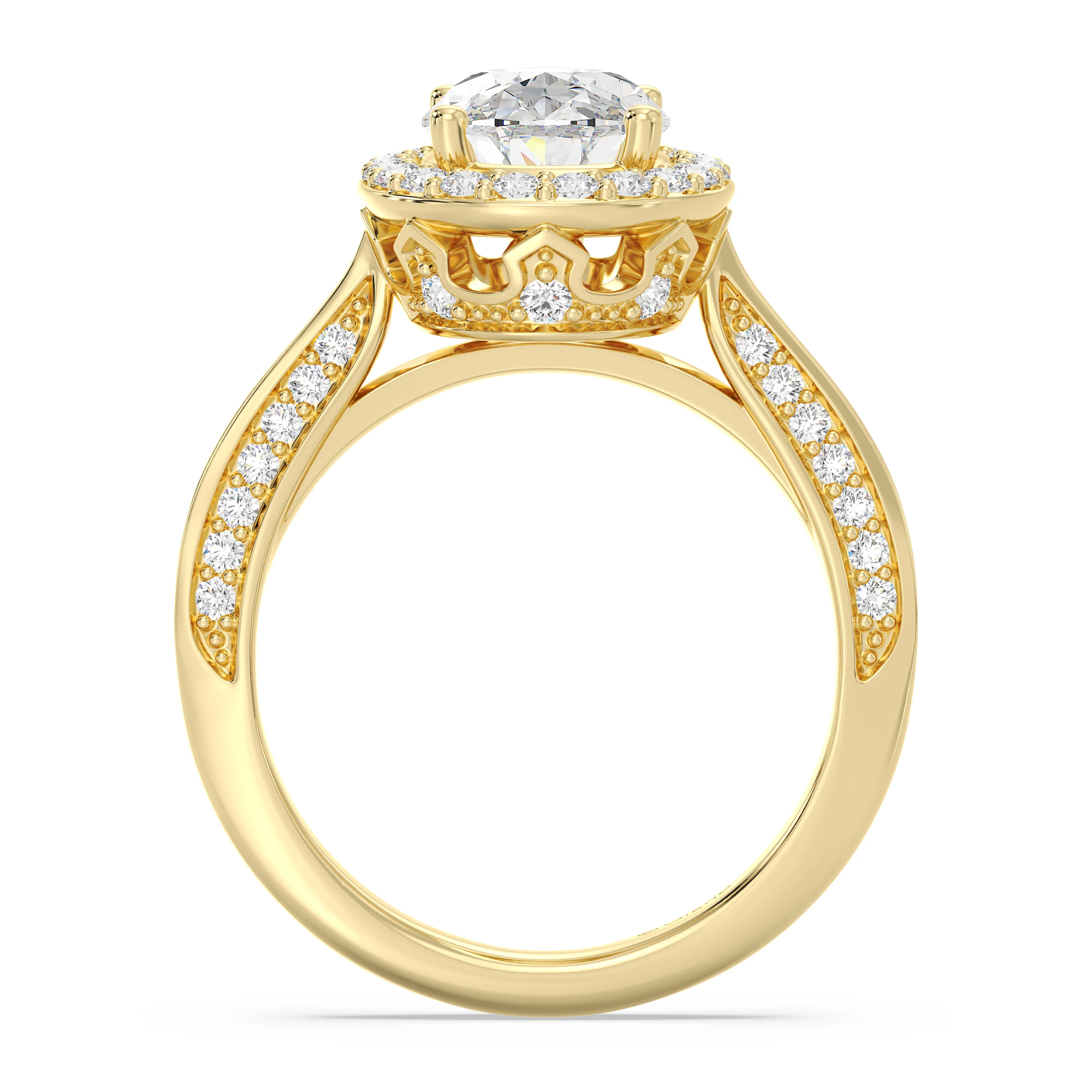 Enchanted Star Lab Grown Diamond 14K Gold Majestic Princess Tapered Shank Engagement Ring - Image 24