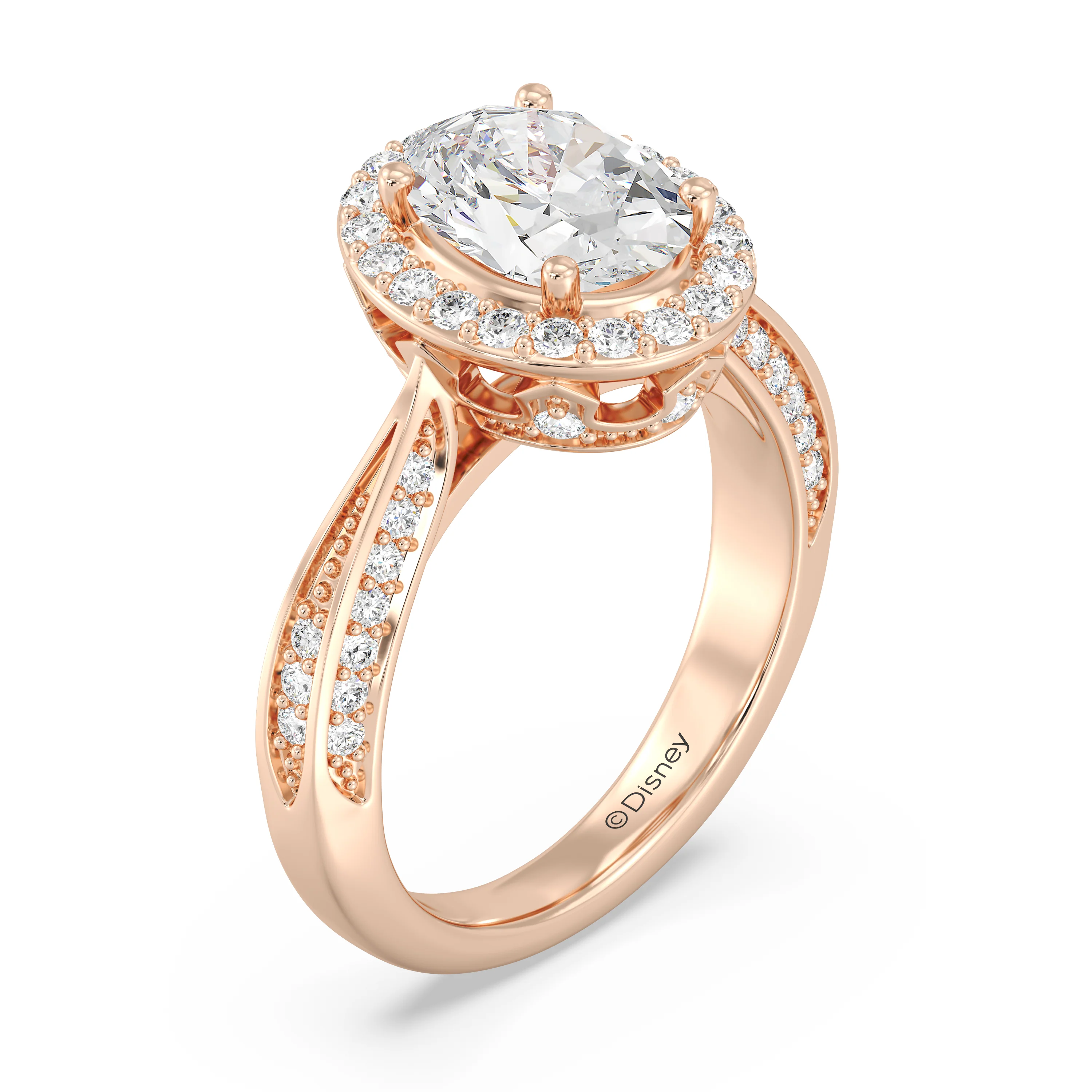 Enchanted Star Lab Grown Diamond 14K Gold Majestic Princess Tapered Shank Engagement Ring - Image 25