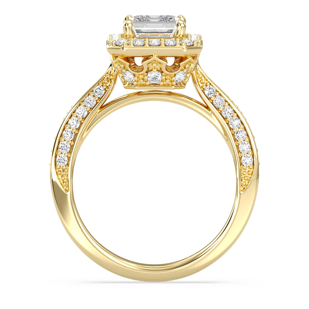 Enchanted Star Lab Grown Diamond 14K Gold Majestic Princess Tapered Shank Engagement Ring - Image 6