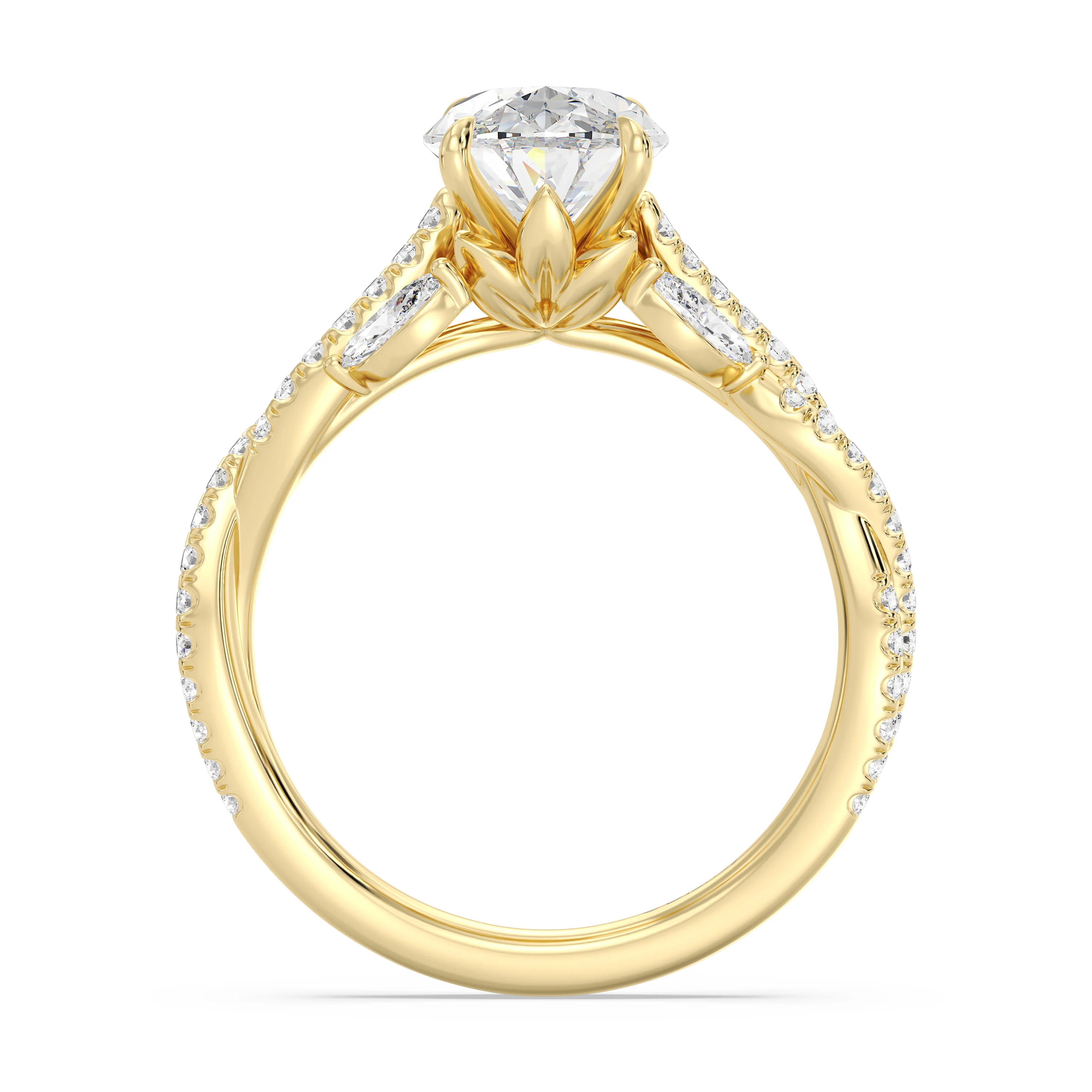 Enchanted Star Lab Grown Diamond And 14K Gold Disney Princess Rapunzel Vine Engagement Ring - Image 3