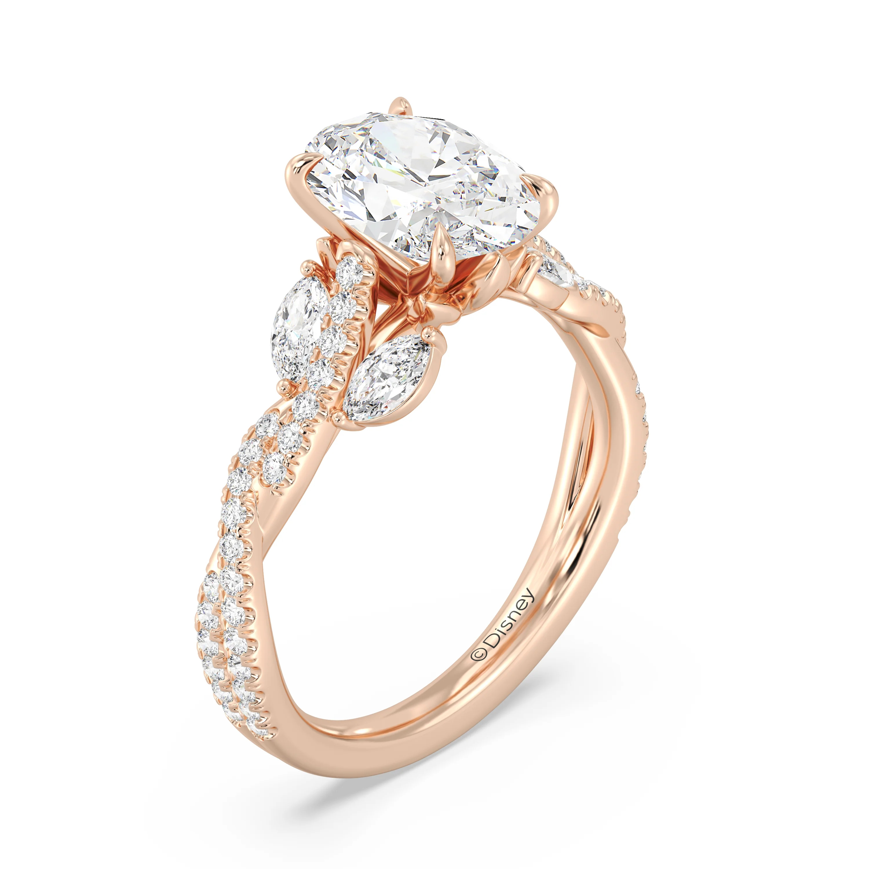 Enchanted Star Lab Grown Diamond And 14K Gold Disney Princess Rapunzel Vine Engagement Ring - Image 4