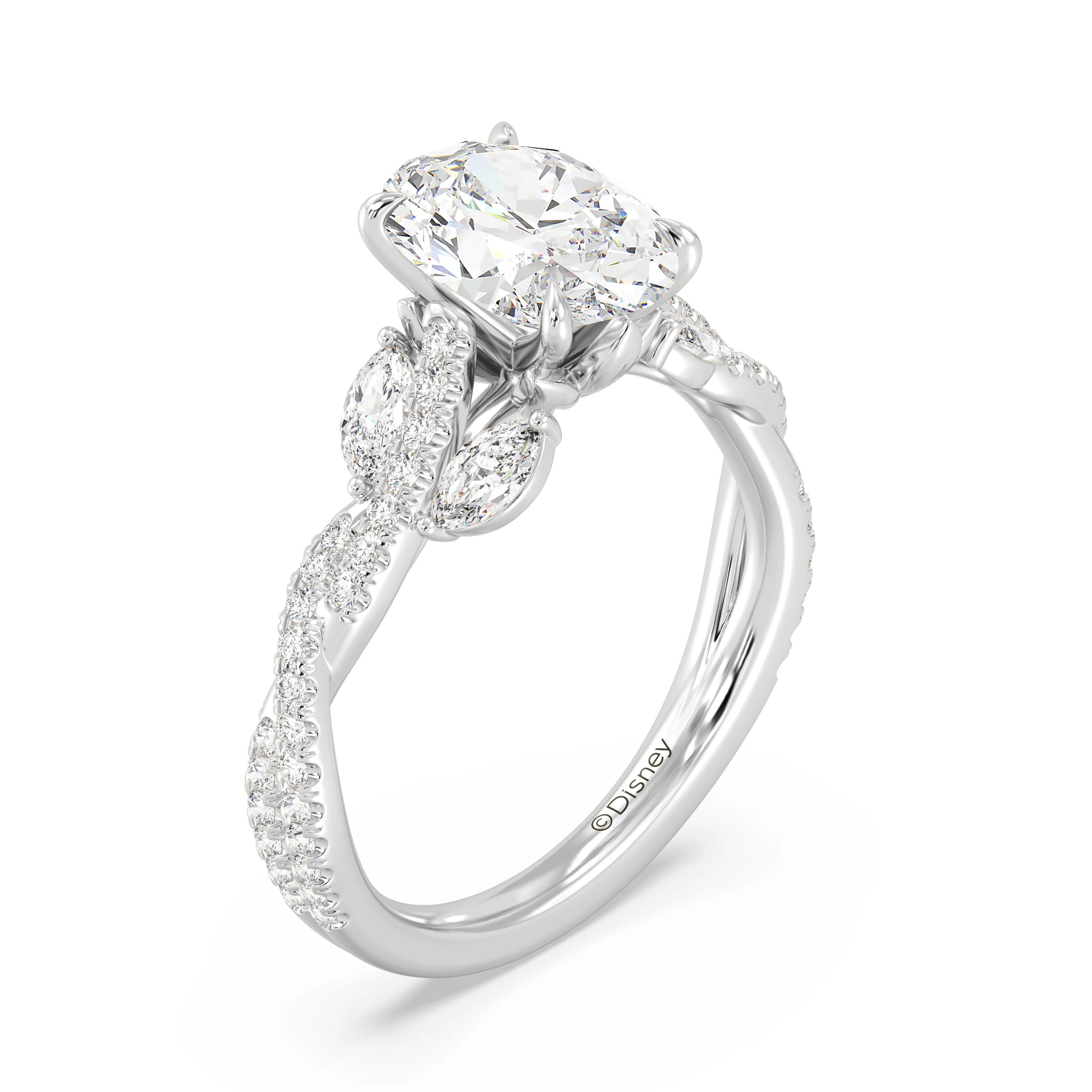 Enchanted Star Lab Grown Diamond And 14K Gold Disney Princess Rapunzel Vine Engagement Ring - Image 7