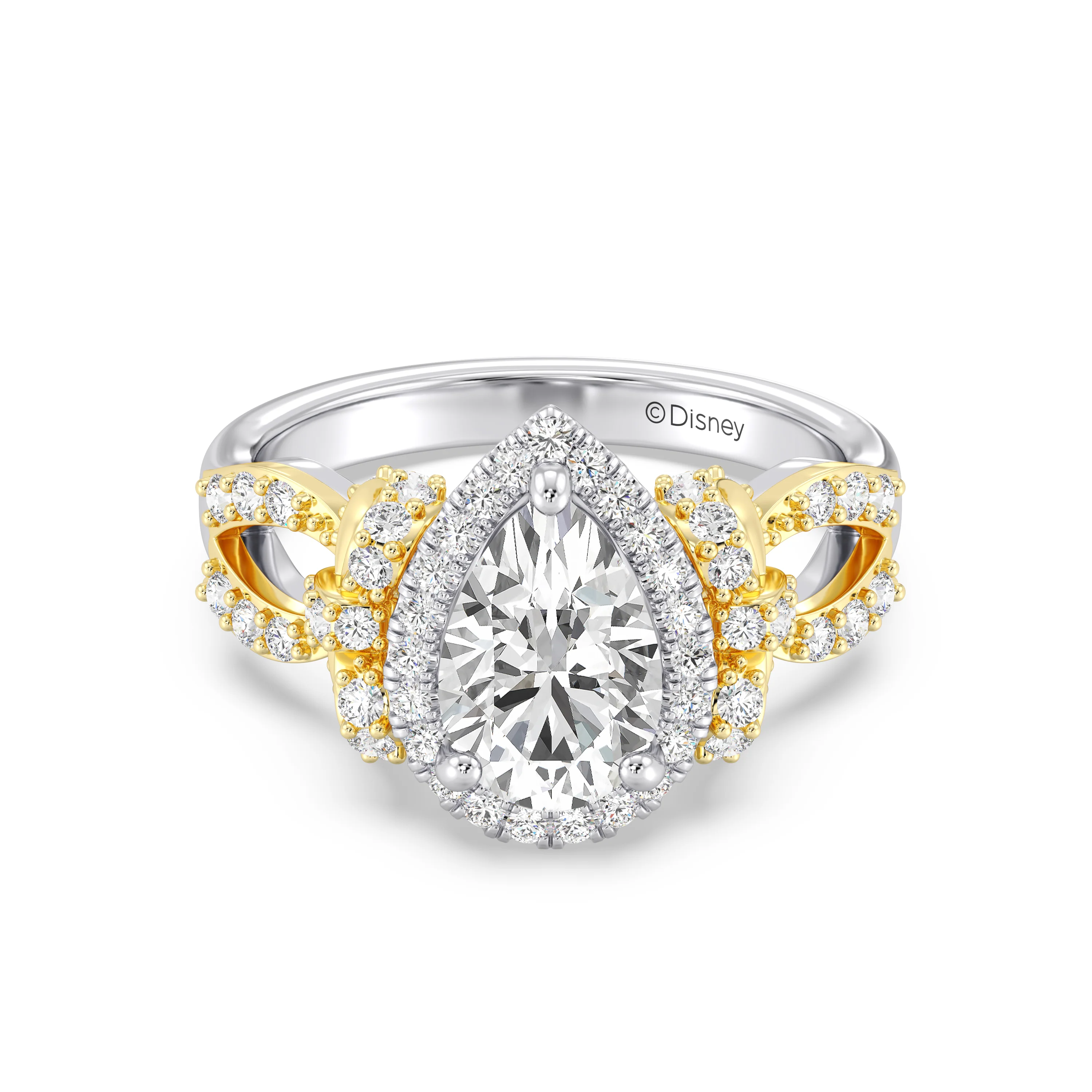Enchanted Star Lab Grown Diamond 14K Gold Snow White Halo Engagement Ring - Image 17