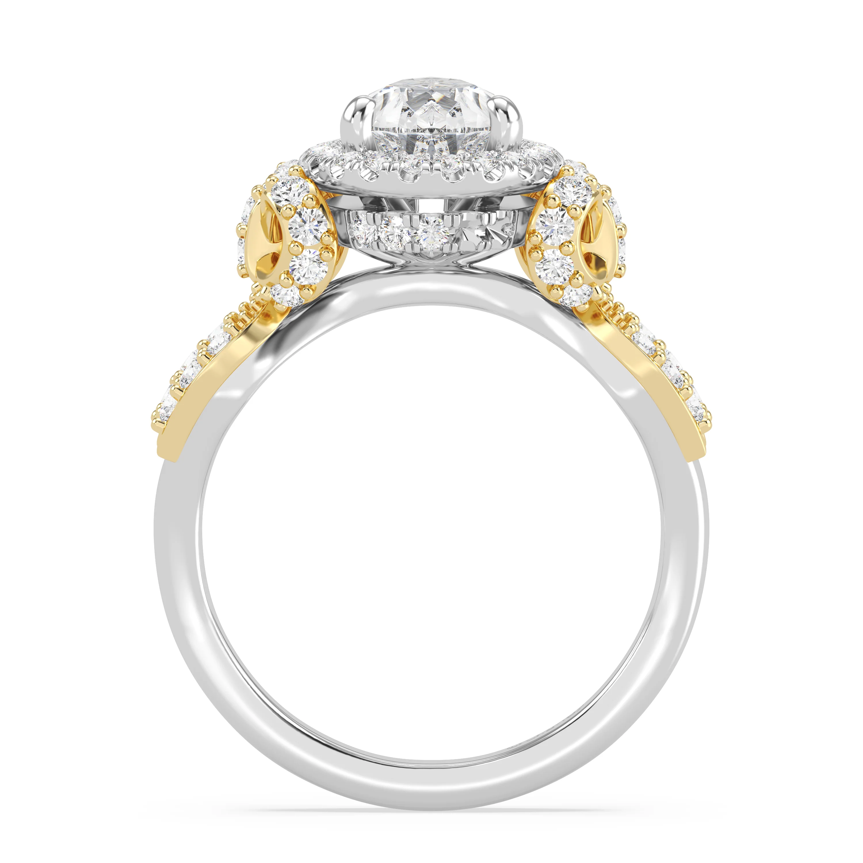 Enchanted Star Lab Grown Diamond 14K Gold Snow White Halo Engagement Ring - Image 18