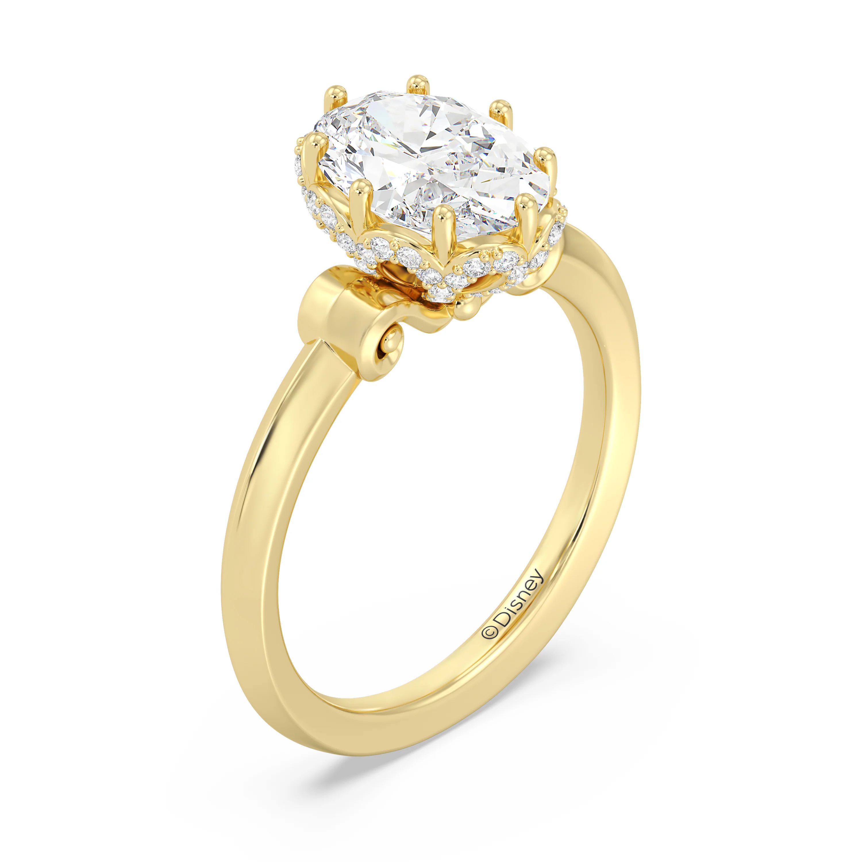 Enchanted Star Lab Grown Diamond And 14K Gold, Disney’s Cinderella Knife-Edge Solitaire Engagement Ring - Image 7