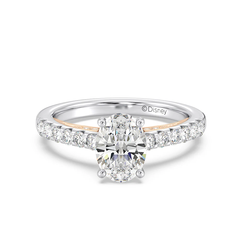 Enchanted Star Lab Grown Diamond 14K Gold Aurora Single Row Pave Engagement Ring - Image 8