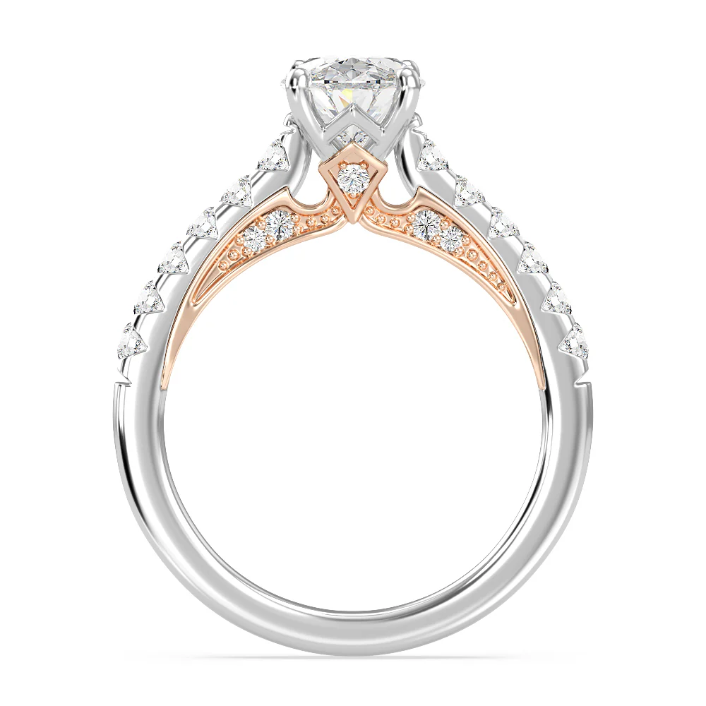 Enchanted Star Lab Grown Diamond 14K Gold Aurora Single Row Pave Engagement Ring - Image 9