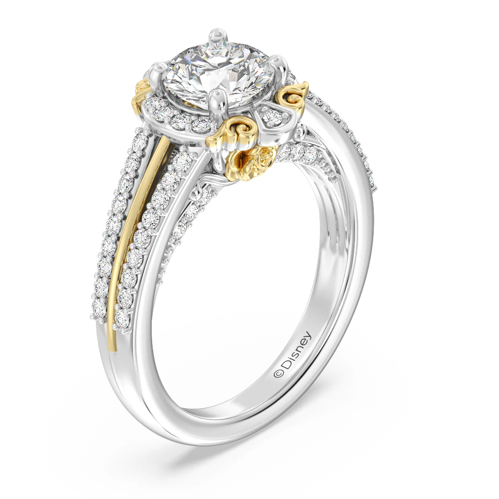Enchanted Star Lab Grown Diamond 14K Gold Belle Halo Engagement Ring - Image 4