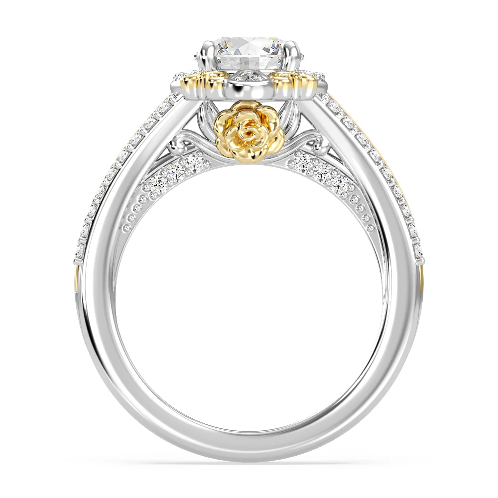 Enchanted Star Lab Grown Diamond 14K Gold Belle Halo Engagement Ring - Image 6