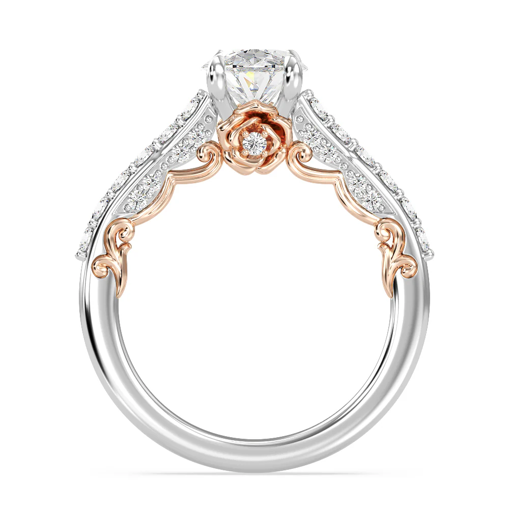 Enchanted Star Lab Grown Diamond 14K Gold Belle Rose Engagement Ring - Image 12