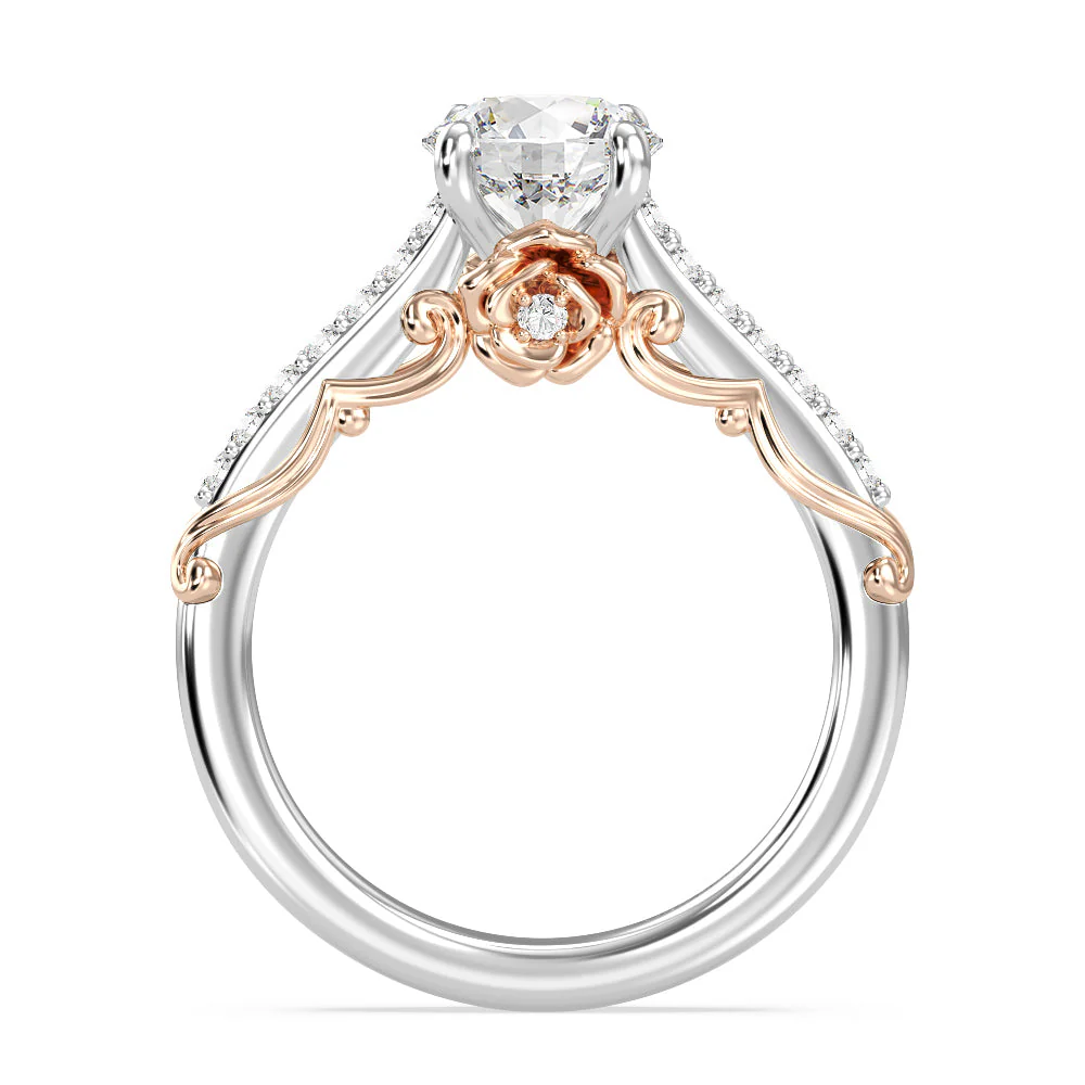 Enchanted Star Lab Grown Diamond 14K Gold Belle Rose Engagement Ring - Image 4