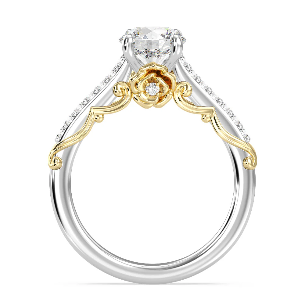 Enchanted Star Lab Grown Diamond 14K Gold Belle Rose Engagement Ring - Image 8