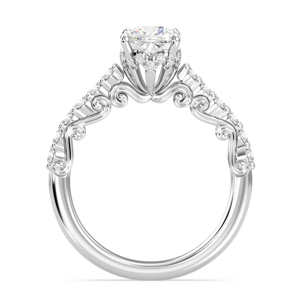 Enchanted Star Lab Grown Diamond 14K Gold Cinderella Filigree Engagement Ring - Image 21