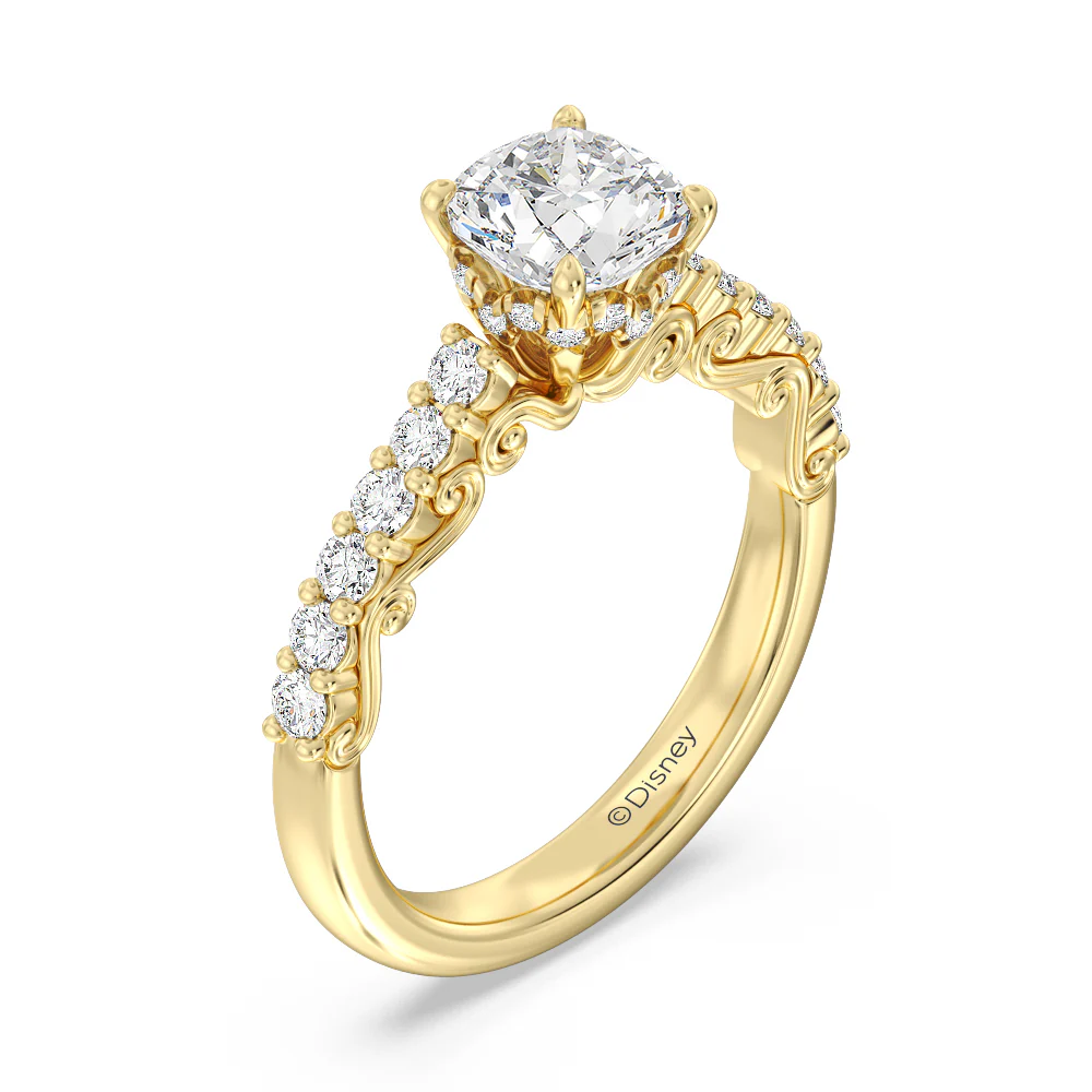 Enchanted Star Lab Grown Diamond 14K Gold Cinderella Filigree Engagement Ring - Image 25