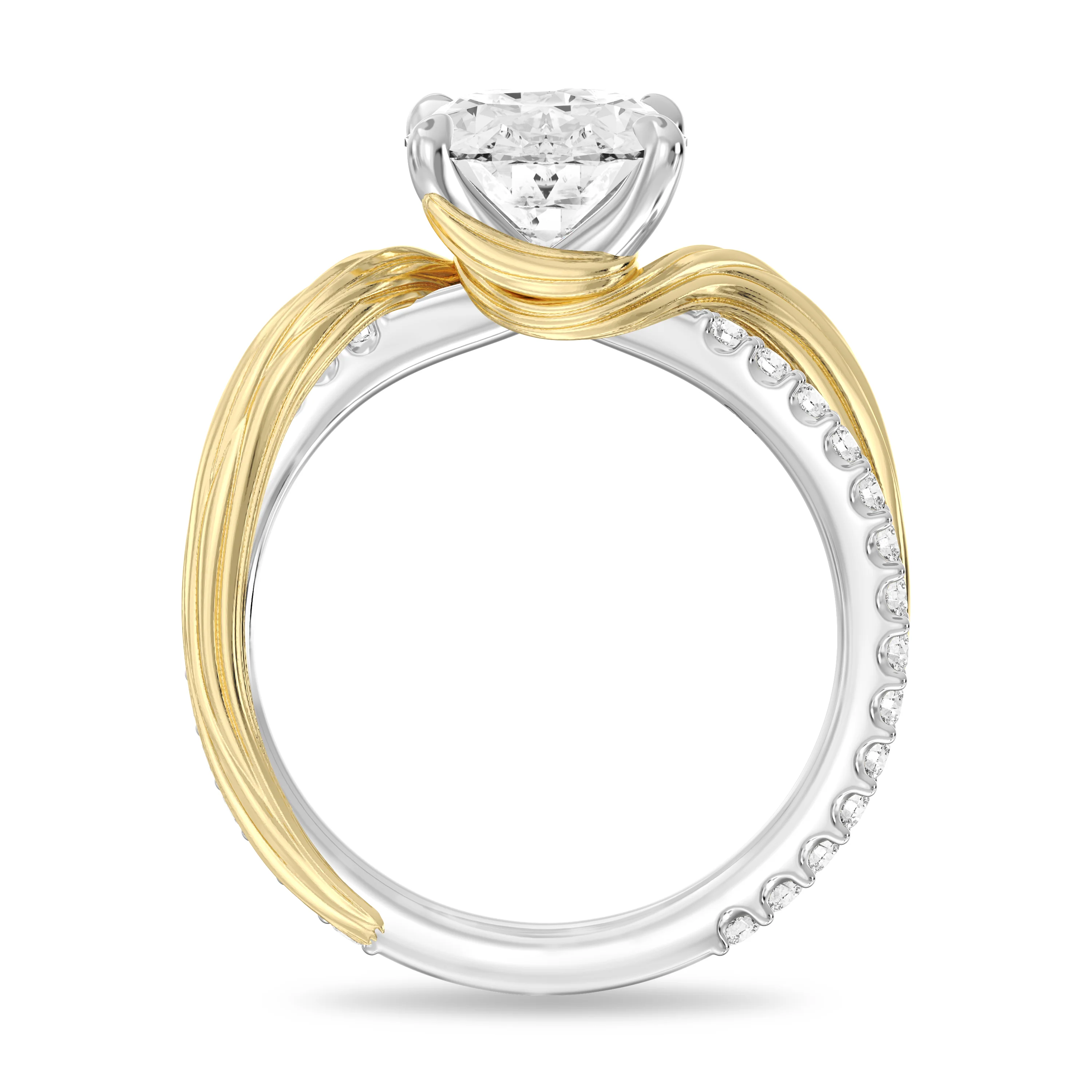 Enchanted Star Lab Grown Diamond Disney Princess Rapunzel Engagement Ring with 14K Two-Tone Gold Twisted-Band - Image 3