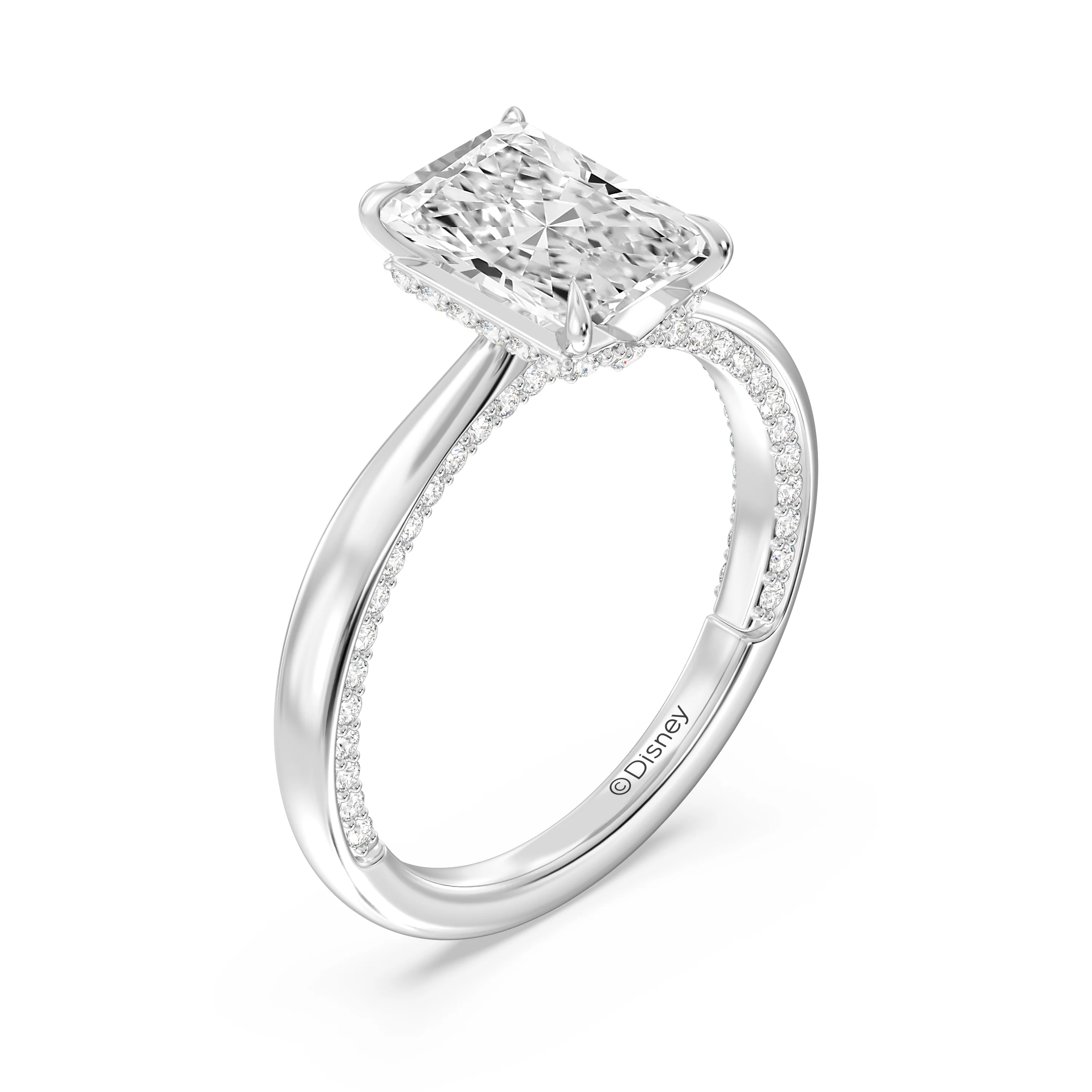 Enchanted Star Lab Grown Diamond With 14K Gold, Disney’s Aurora Solitaire Studded Gallery Engagement Ring - Image 4