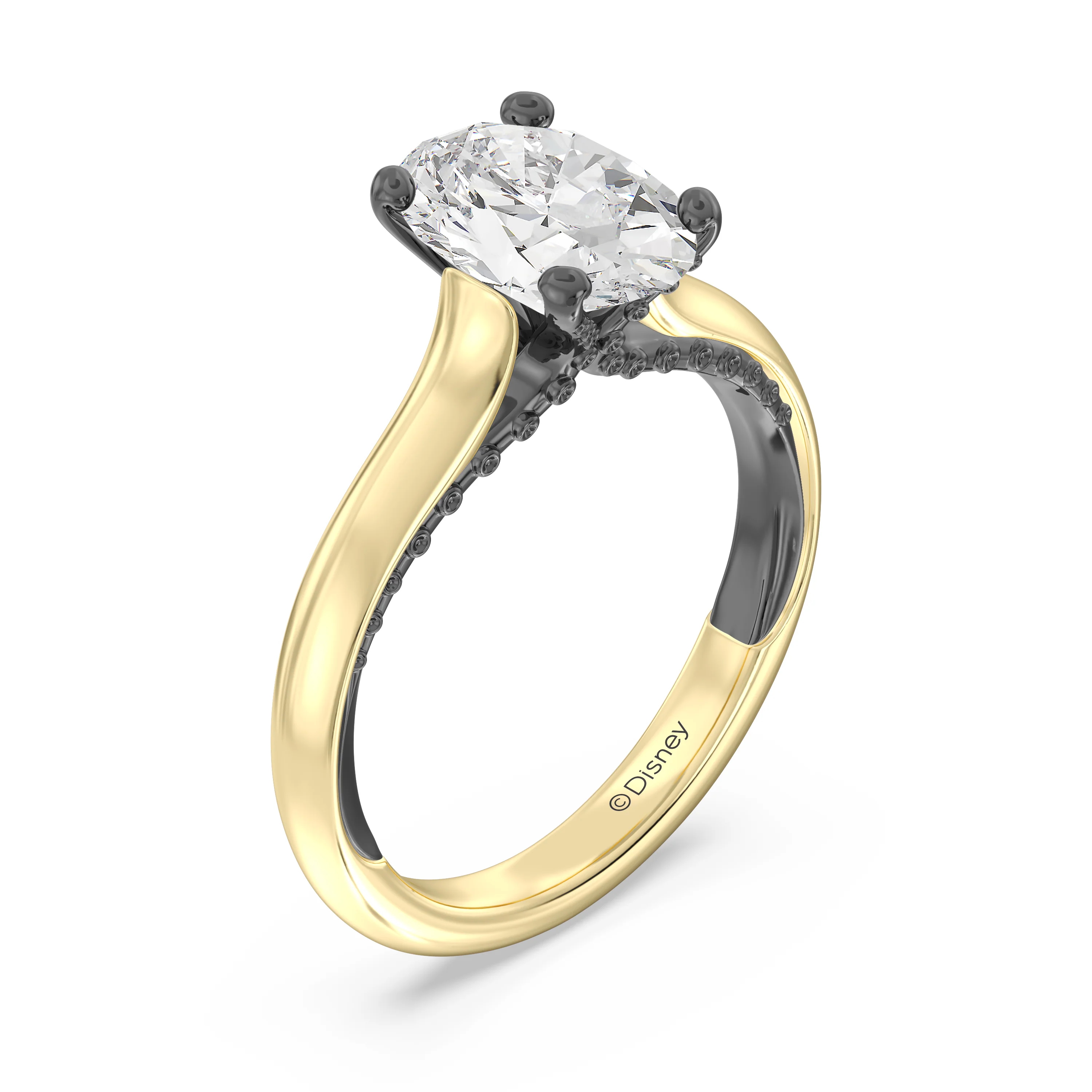 Enchanted Star Lab Grown Diamond with 14K Gold, Disney’s Ursula Solitaire Engagement Ring - Image 4
