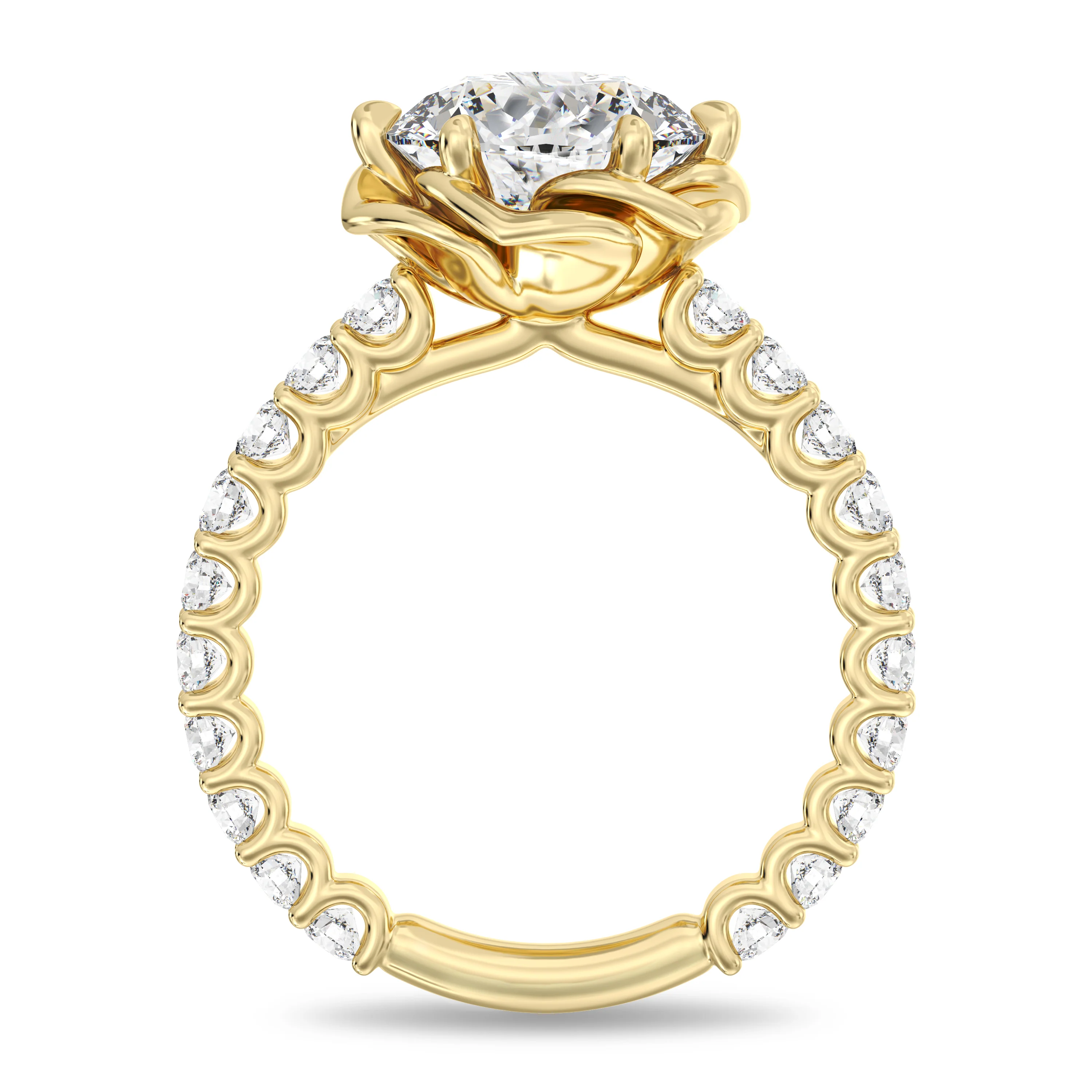 Enchanted Star Lab Grown Solitaire Diamond, Disney Princess Belle Engagement Ring in 14K Yellow Gold - Image 3