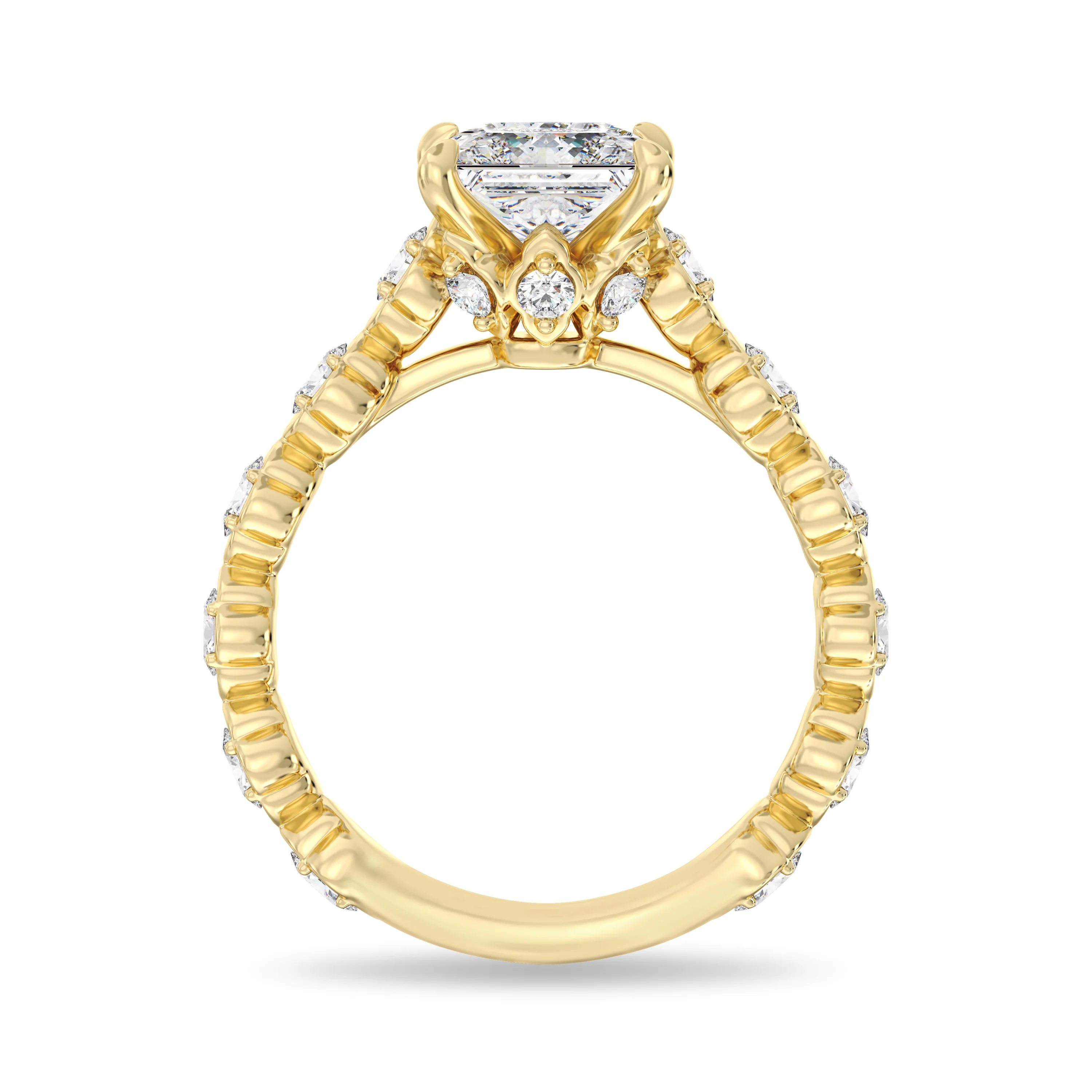 Enchanted Star Princess-Cut Lab Grown Diamond Disney Princess Jasmine Engagement Ring in 14K Gold - Image 3